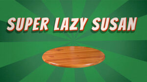 Suoer Lazy Susan on comic-style background